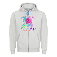 Dove Grey kauai hawaii vacation 2022 sea turtle flower tropical t shirt Zipper Hoodie - linhVisuals