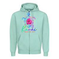 Seafoam kauai hawaii vacation 2022 sea turtle flower tropical t shirt Zipper Hoodie - linhVisuals