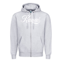 Heather Grey kauai hawaii vintage retro t shirt Zipper Hoodie - linhVisuals