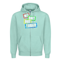 Seafoam no day but today Zipper Hoodie - linhVisuals