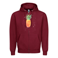 Burgundy Pineapple Onesie Zipper Hoodie - linhVisuals