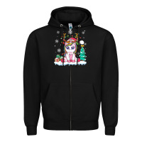 Black cute unicorn christmas shirt kid girls women deer santa xmas 1 Zipper Hoodie - linhVisuals