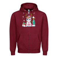 Burgundy cute unicorn christmas shirt kid girls women deer santa xmas 1 Zipper Hoodie - linhVisuals
