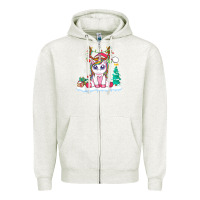 Oatmeal Heather cute unicorn christmas shirt kid girls women deer santa xmas 1 Zipper Hoodie - linhVisuals