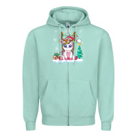 Seafoam cute unicorn christmas shirt kid girls women deer santa xmas 1 Zipper Hoodie - linhVisuals
