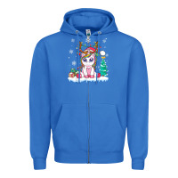 True Royal cute unicorn christmas shirt kid girls women deer santa xmas 1 Zipper Hoodie - linhVisuals