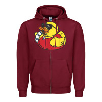 Burgundy lifeguard rubber duck t shirt Zipper Hoodie - linhVisuals