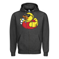 Charcoal Heather lifeguard rubber duck t shirt Zipper Hoodie - linhVisuals