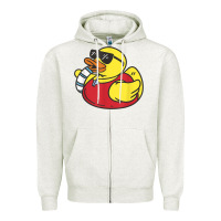 Oatmeal Heather lifeguard rubber duck t shirt Zipper Hoodie - linhVisuals
