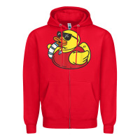 Red lifeguard rubber duck t shirt Zipper Hoodie - linhVisuals