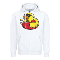 White lifeguard rubber duck t shirt Zipper Hoodie - linhVisuals