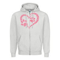Dove Grey funny valentine day gift t  shirt paw print heart dog cat owner lover Zipper Hoodie - linhVisuals