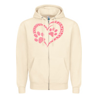 Sandshell funny valentine day gift t  shirt paw print heart dog cat owner lover Zipper Hoodie - linhVisuals