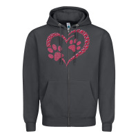 Smoke funny valentine day gift t  shirt paw print heart dog cat owner lover Zipper Hoodie - linhVisuals