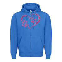 True Royal funny valentine day gift t  shirt paw print heart dog cat owner lover Zipper Hoodie - linhVisuals