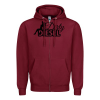 Burgundy Dirty Diesel Sexy Zipper Hoodie - linhVisuals