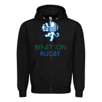 Black benetton rugby in italy Zipper Hoodie - linhVisuals
