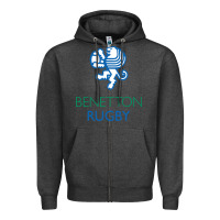 Charcoal Heather benetton rugby in italy Zipper Hoodie - linhVisuals