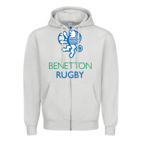 Dove Grey benetton rugby in italy Zipper Hoodie - linhVisuals