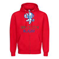 Red benetton rugby in italy Zipper Hoodie - linhVisuals