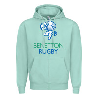 Seafoam benetton rugby in italy Zipper Hoodie - linhVisuals