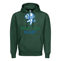 Sports Green benetton rugby in italy Zipper Hoodie - linhVisuals