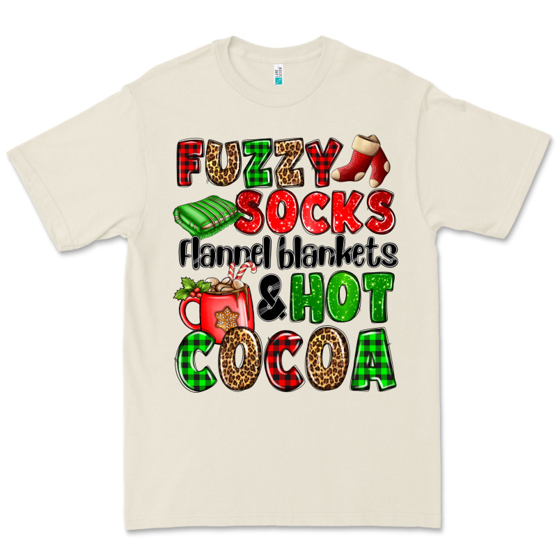 Fuzzy Socks Flannel Blankets And Hot Cocoa Premium Tee by OliviaCreatesArt | Teevron