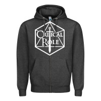 Charcoal Heather critical role Zipper Hoodie - linhVisuals
