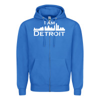 True Royal I Am Detroit Zipper Hoodie - linhVisuals