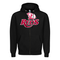 Black queensland reds rugby Zipper Hoodie - linhVisuals