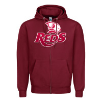 Burgundy queensland reds rugby Zipper Hoodie - linhVisuals