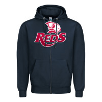 Navy queensland reds rugby Zipper Hoodie - linhVisuals