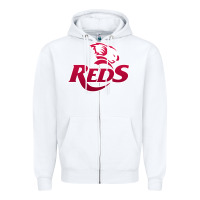 White queensland reds rugby Zipper Hoodie - linhVisuals