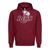 Burgundy reds rugby australia Zipper Hoodie - linhVisuals