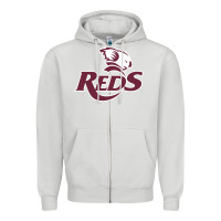 Dove Grey reds rugby australia Zipper Hoodie - linhVisuals
