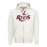 Oatmeal Heather reds rugby australia Zipper Hoodie - linhVisuals