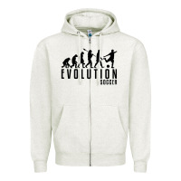 Oatmeal Heather soccer evolution Zipper Hoodie - linhVisuals