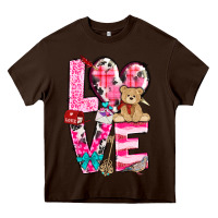 Chocolate Brown Love Valentine's Day Heavy Core Tee - HowdyJamesFarm
