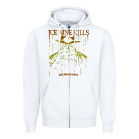 White Ice Nine Kills Zipper Hoodie - linhVisuals
