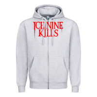 Heather Grey red ice nine kills Zipper Hoodie - linhVisuals