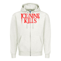 Oatmeal Heather red ice nine kills Zipper Hoodie - linhVisuals