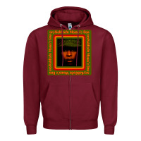 Burgundy erykah badu Mama's Gun Zipper Hoodie - linhVisuals