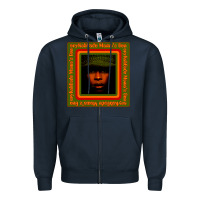 Navy erykah badu Mama's Gun Zipper Hoodie - linhVisuals