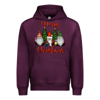 Mauve Wine Merry Christmas Gnomes Urban Hoodie - RanaPortraitStore