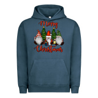 Pigment Midnight Navy Merry Christmas Gnomes Urban Hoodie - RanaPortraitStore