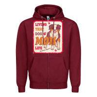 Burgundy australian shepherd mom t  shirt living that dog mom life australian s Zipper Hoodie - linhVisuals