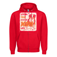 Red australian shepherd mom t  shirt living that dog mom life australian s Zipper Hoodie - linhVisuals