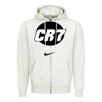 Oatmeal Heather Cristiano CR7 Zipper Hoodie - linhVisuals