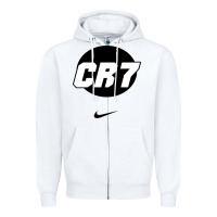 White Cristiano CR7 Zipper Hoodie - linhVisuals