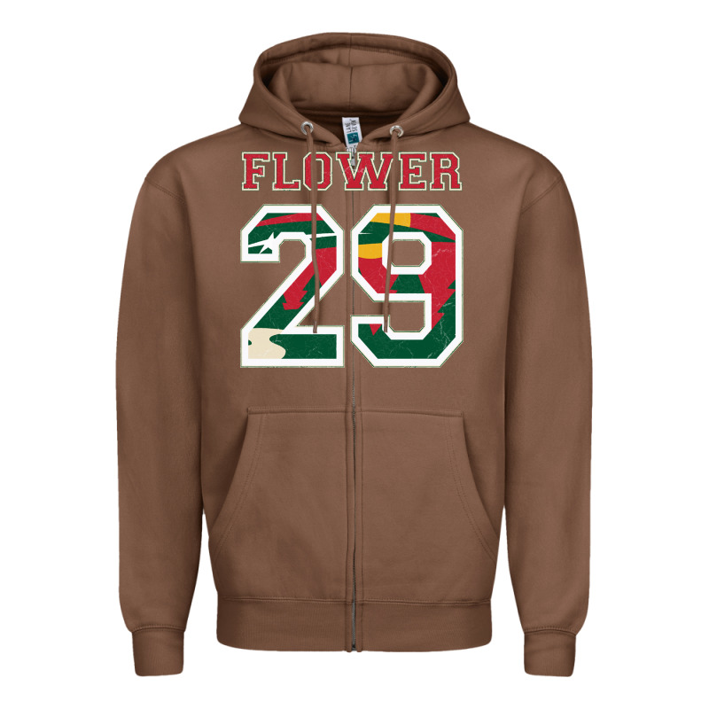 Flower 29 Wild Goalie Fleury Minnesota Pro Ice Hockey Design Zipper Hoodie by linhVisuals | Teevron